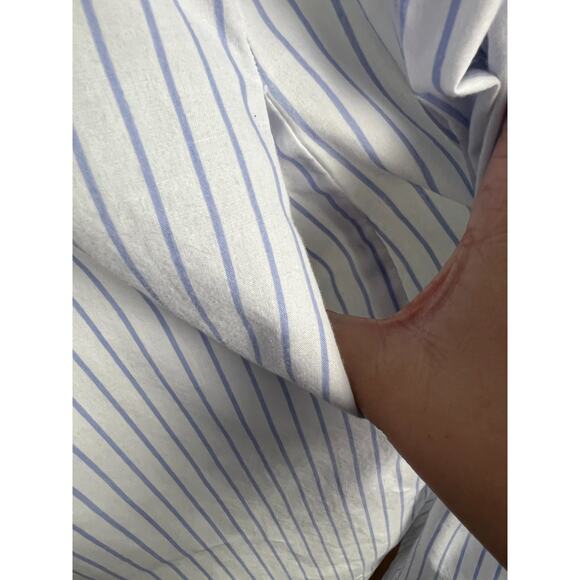 Kelly Reed Blue Stripe Butterfly Open Robe Duster Kimono Medium -missing belt - Picture 5 of 7